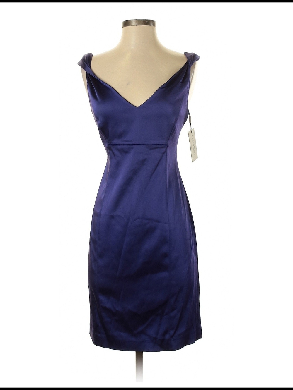 Calvin Klein Satin Dress in Vibrant Purple